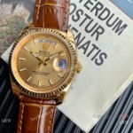 TRF V3 Swiss Rolex Day-Date 36 Yellow Gold Champagne Dial Watch 2836-2 Movement